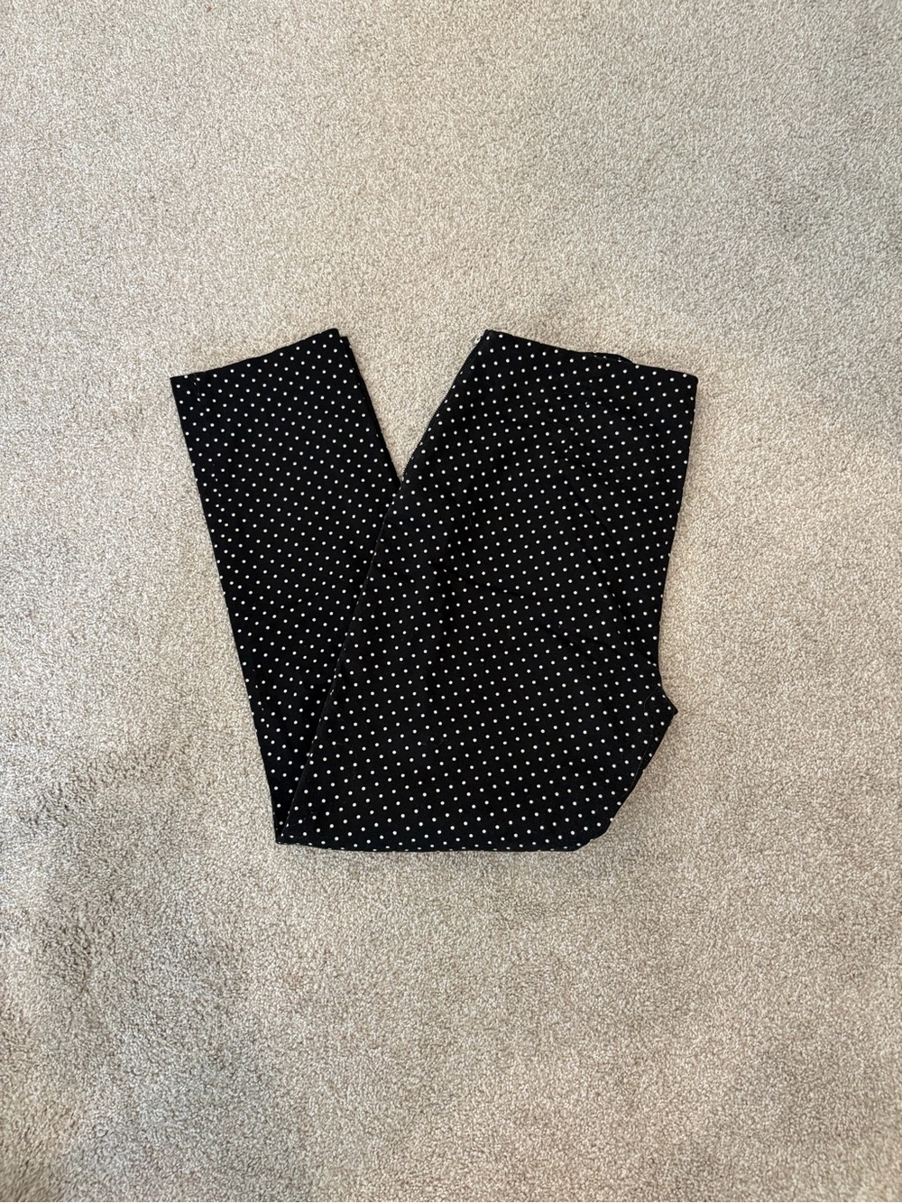 Black Polka Dot Skinny Pants for Women — Stretch Slim Fit